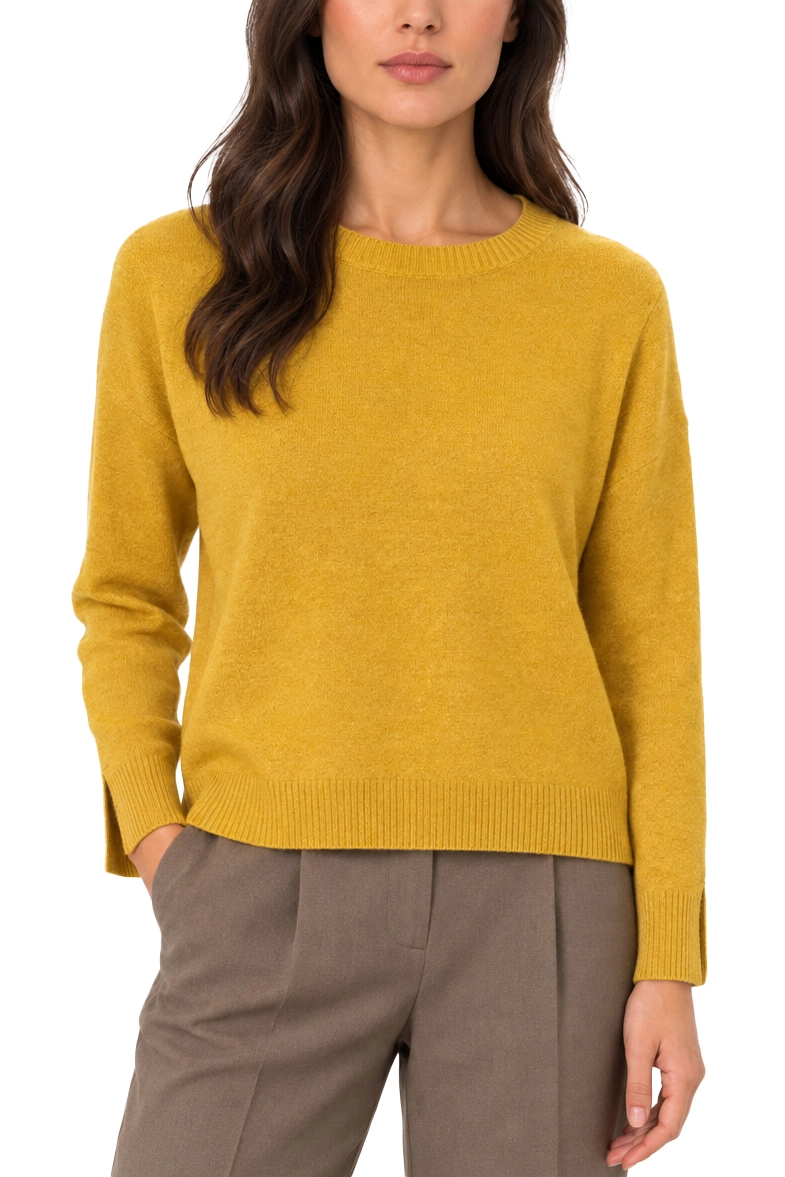 MAGLIA GIROCOLLO IN PURA LANA DONNA GIALLO