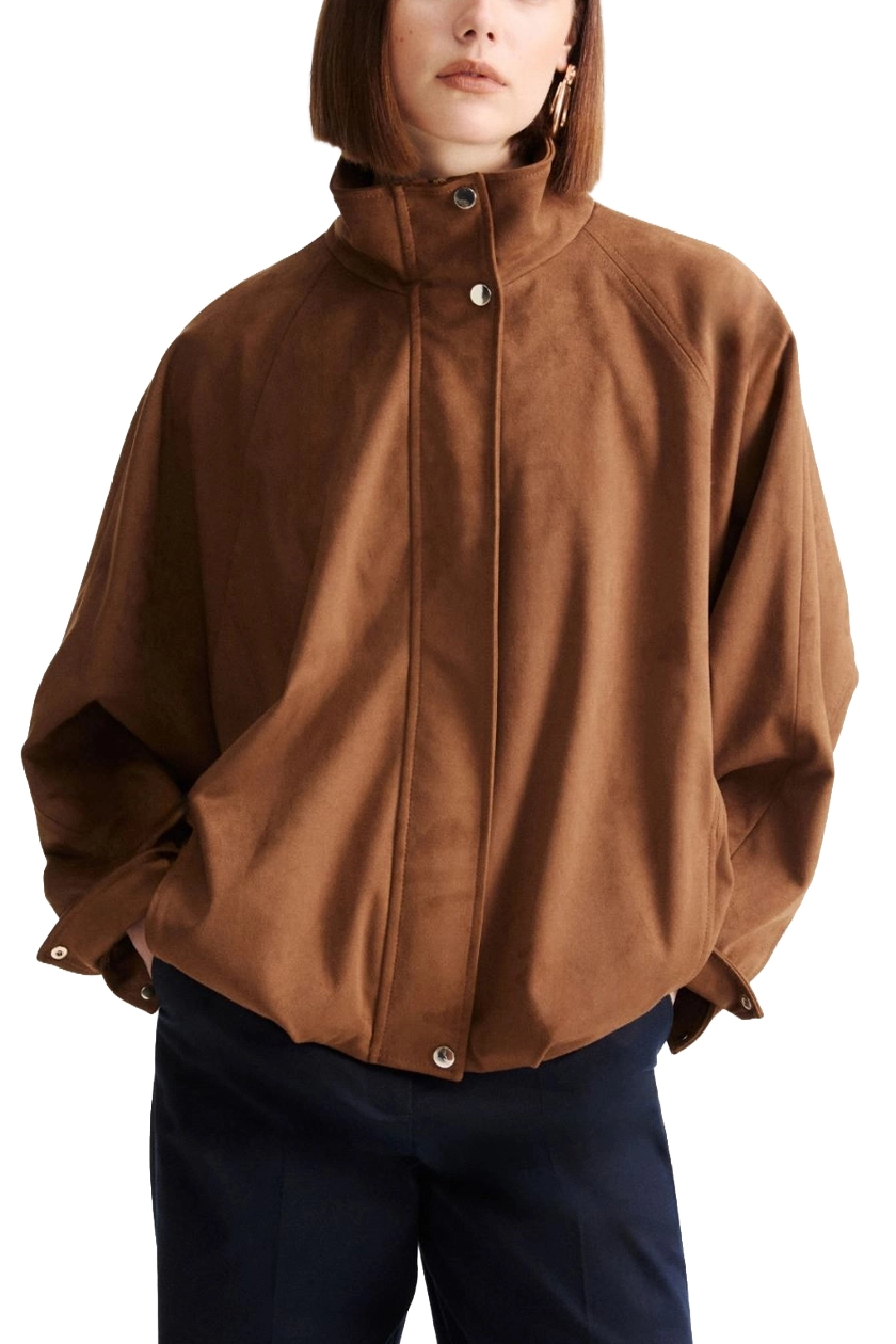 GIACCA CORTA BLOUSON IN JERSEY STRETCH DONNA MARRONE