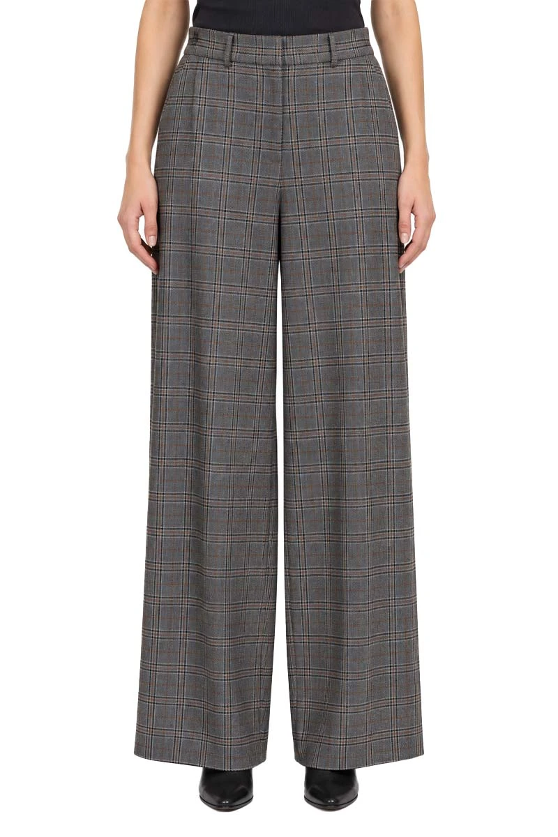 PANTALONI  PALAZZO A VITA ALTA IN TWILL BISTRETCH DONNA