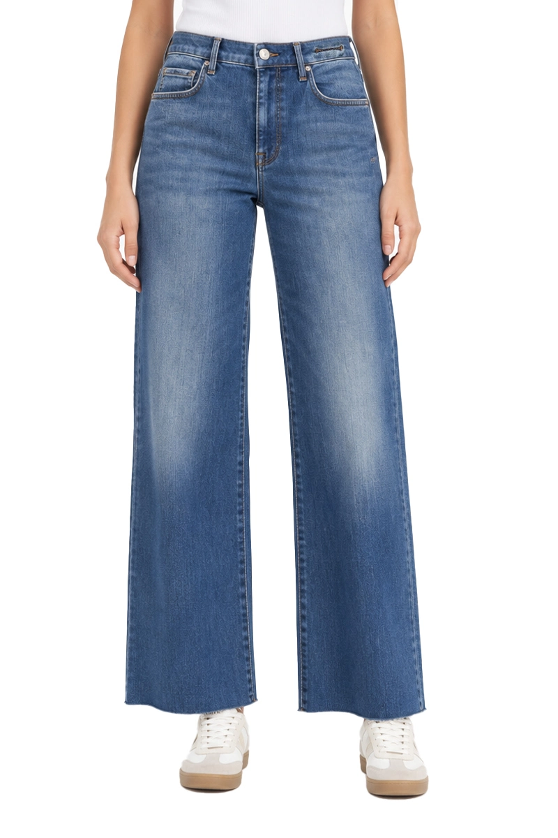 JEANS A ZAMPA CON ORLO A VIVO DONNA BLU