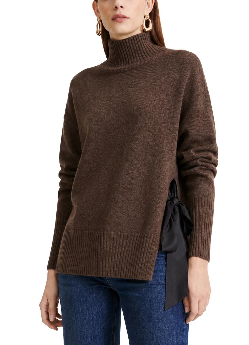 MAGLIA DOLCEVITA IN MISTO CASHMERE DONNA MARRONE