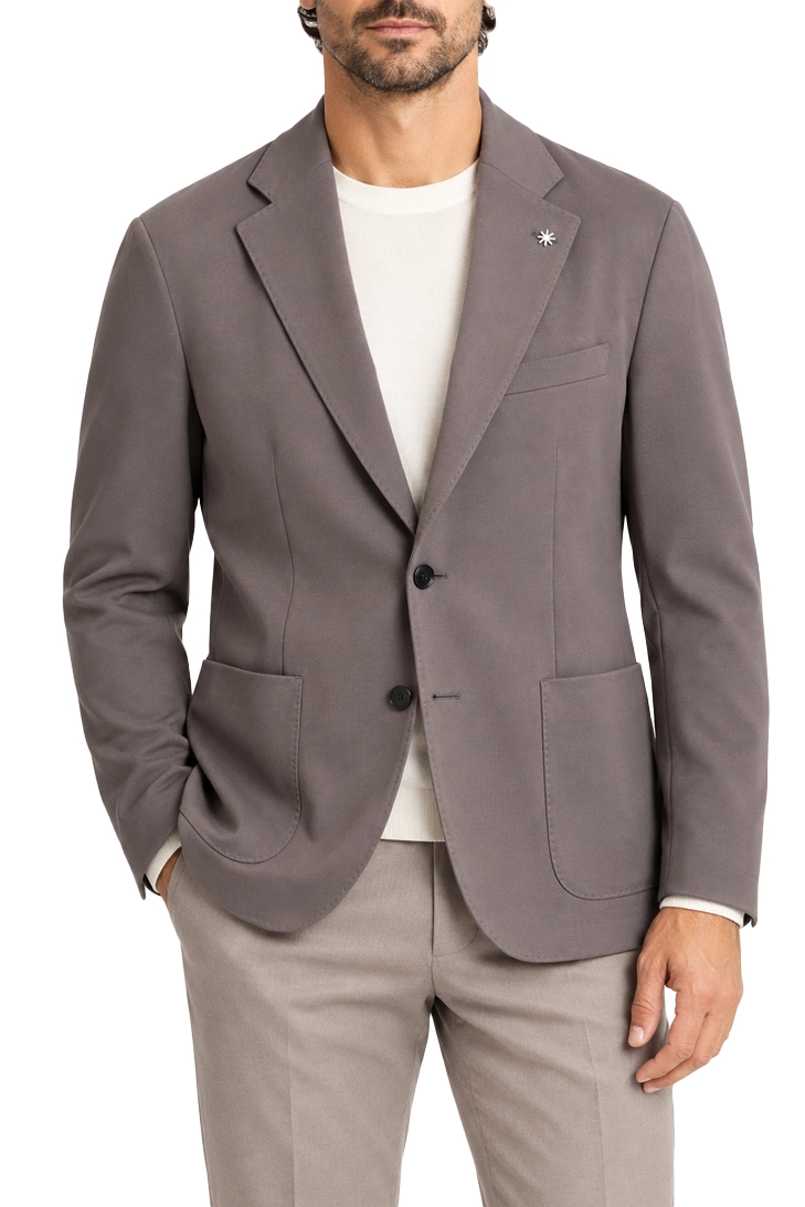 GIACCA SARTORIALE CON TASCHE APPLICATE UOMO MARRONE