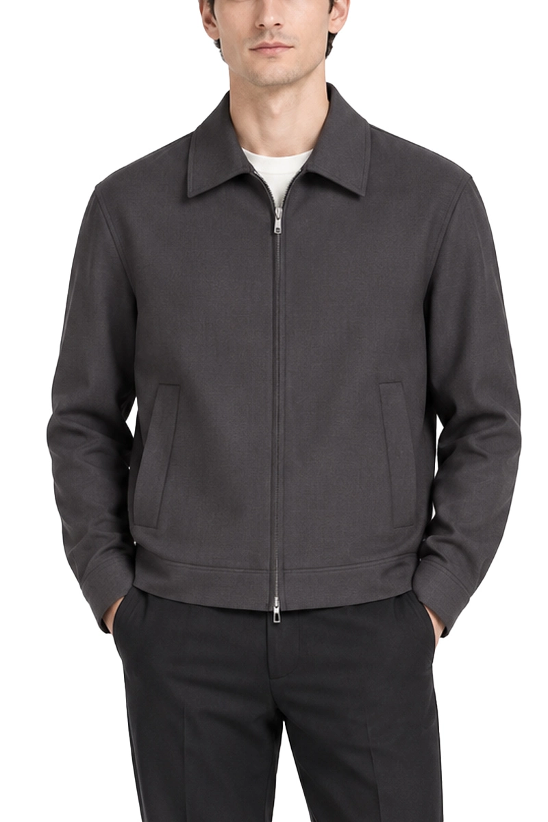 GIACCA CASUAL CON CHIUSURA A ZIP E TASCHE LATERALI UOMO MARRONE