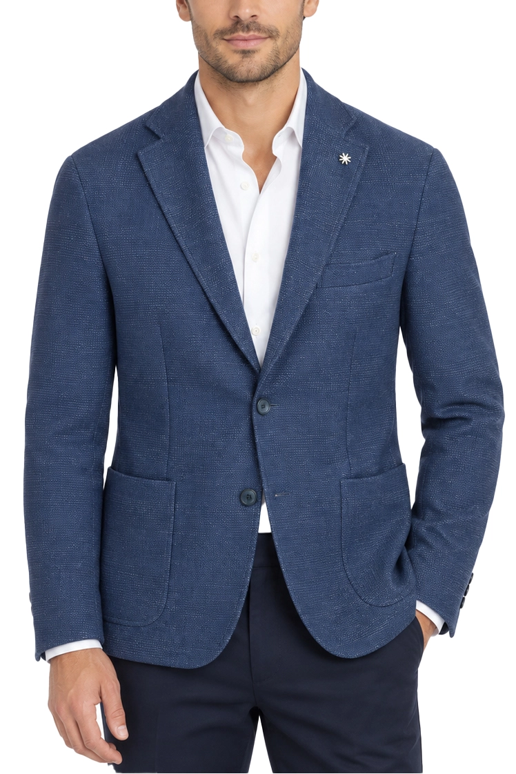 GIACCA SARTORIALE TASCHE APPLICATE UOMO BLU