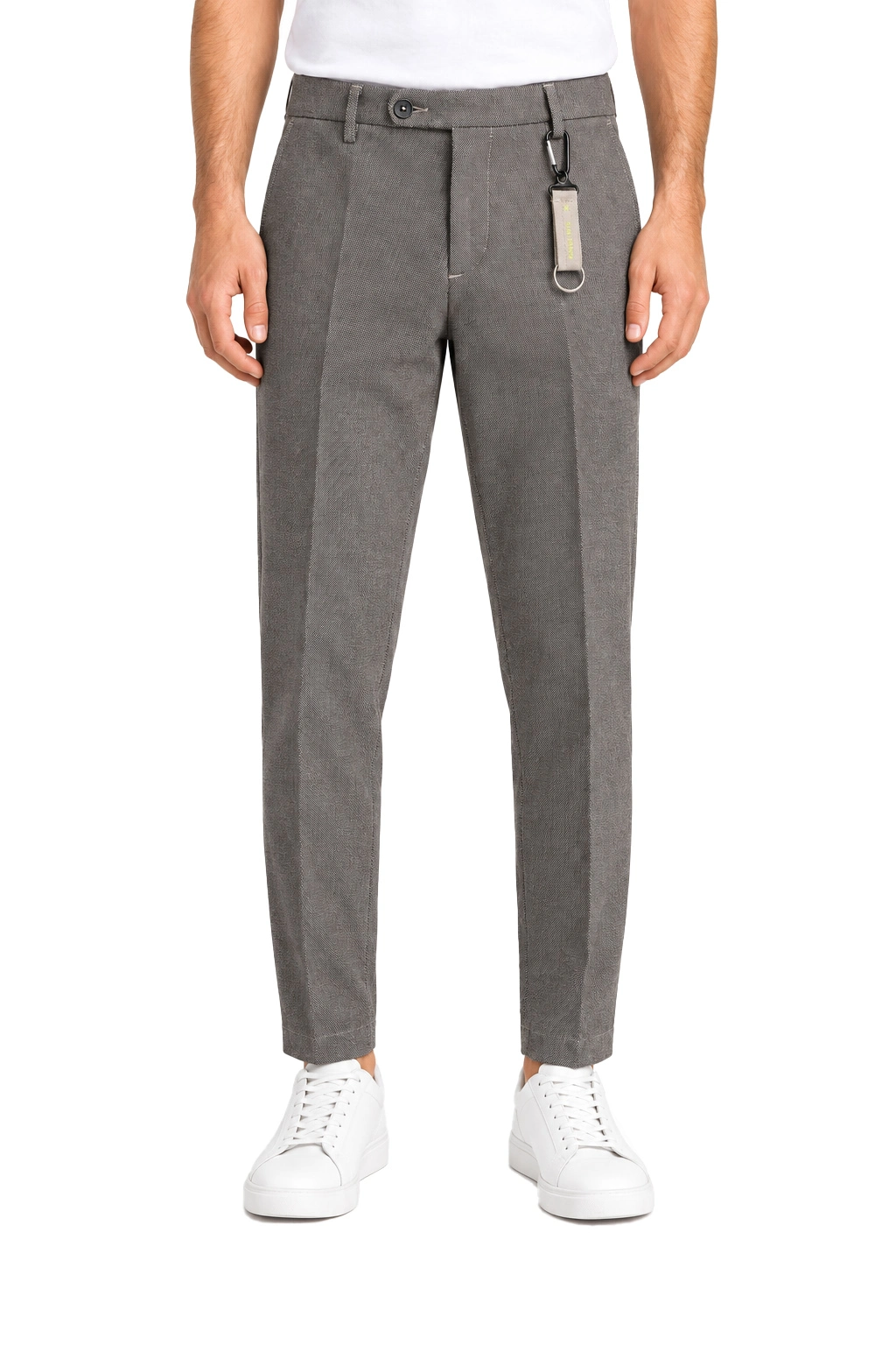 PANTALONI CHINO SARTORIALI CON TASCHE A FILETTO UOMO BEIGE