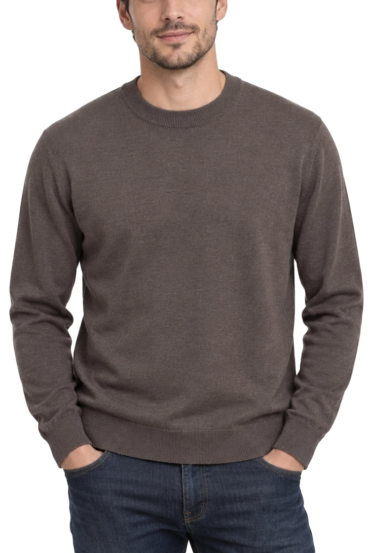 MAGLIA GIROCOLLO IN PURA LANA MERINOS UOMO MARRONE