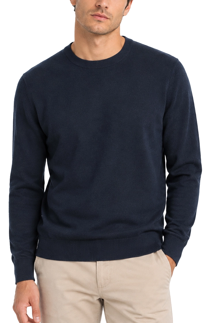 MAGLIA GIROCOLLO IN PURA LANA MERINOS UOMO BLU