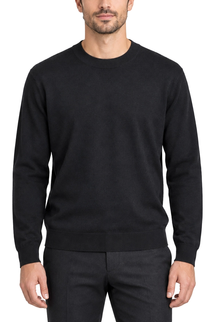 MAGLIA GIROCOLLO IN PURA LANA MERINOS UOMO NERO