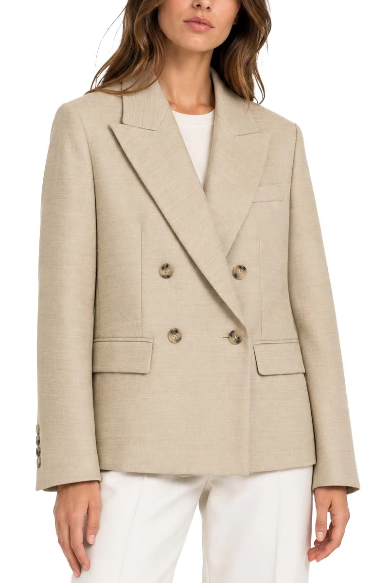 GIACCA DOPPIOPETTO IN PURA LANA VERGINE DONNA BEIGE