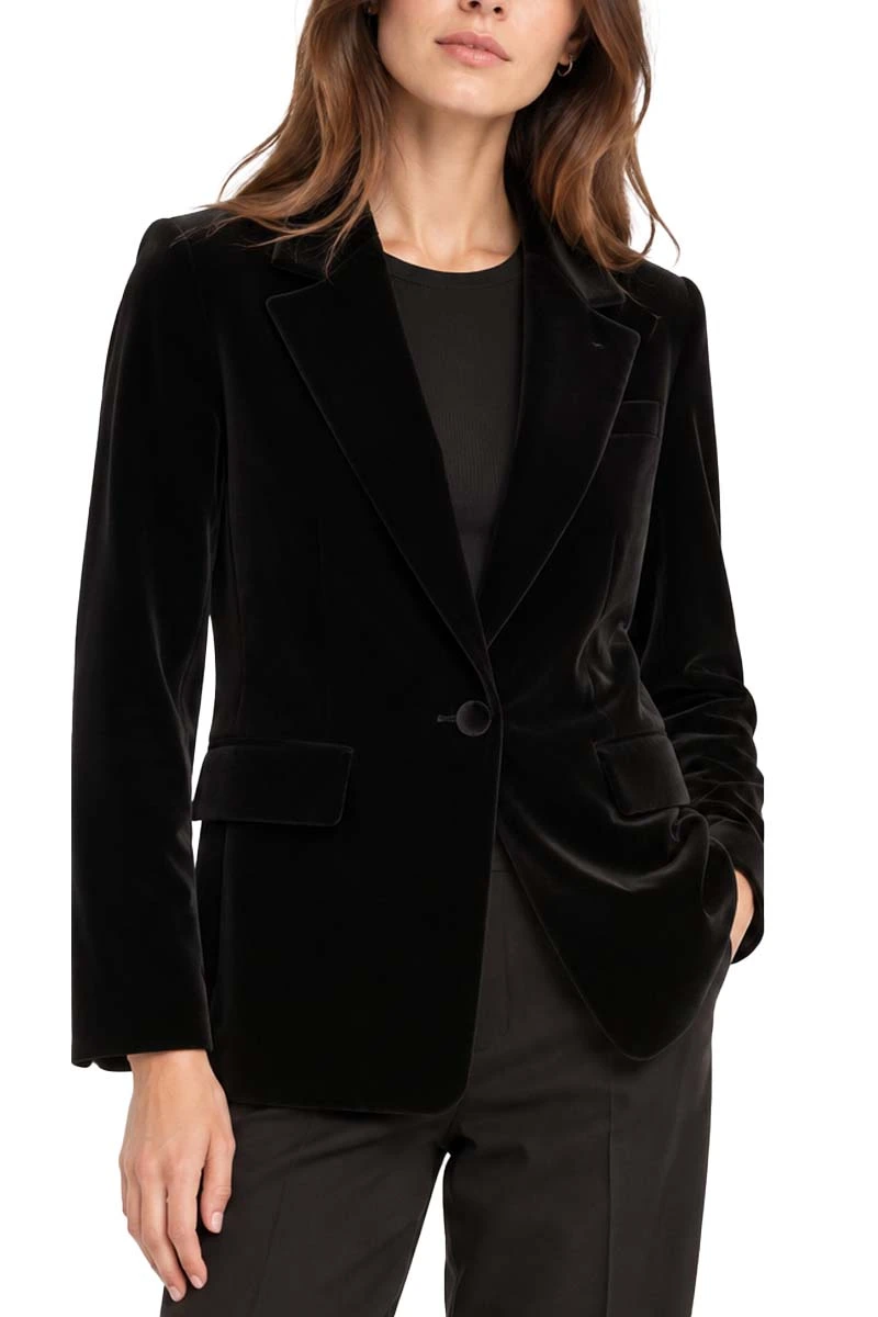 BLAZER IN JERSEY EFFETTO VELLUTO DONNA NERO
