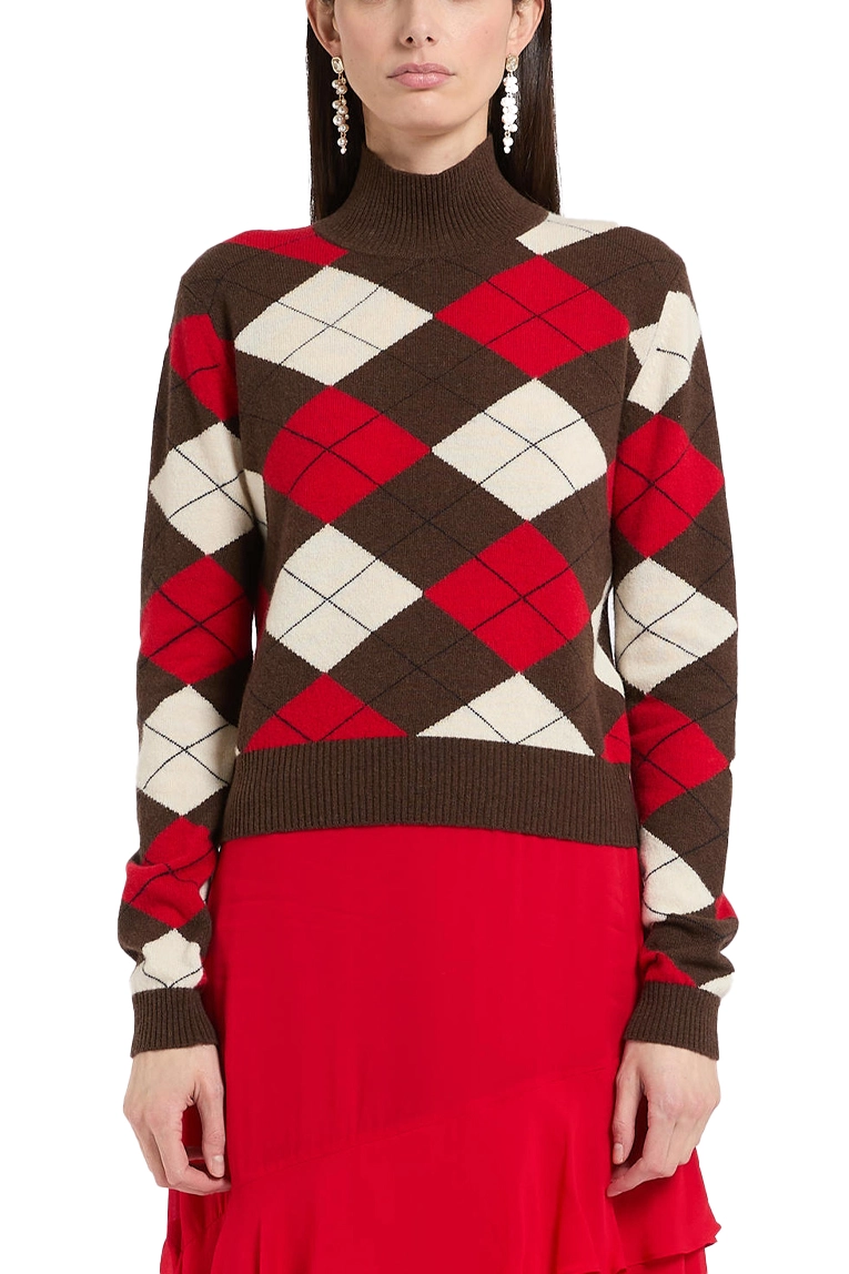 MAGLIA DOLCEVITA IN LANA E CASHMERE DONNA ROSSO