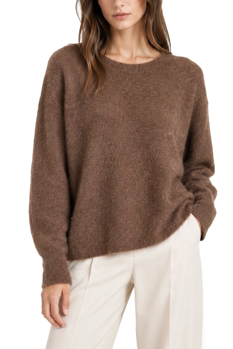 MAGLIA GIROCOLLO N MISTO ALPACA SURI DONNA MARRONE