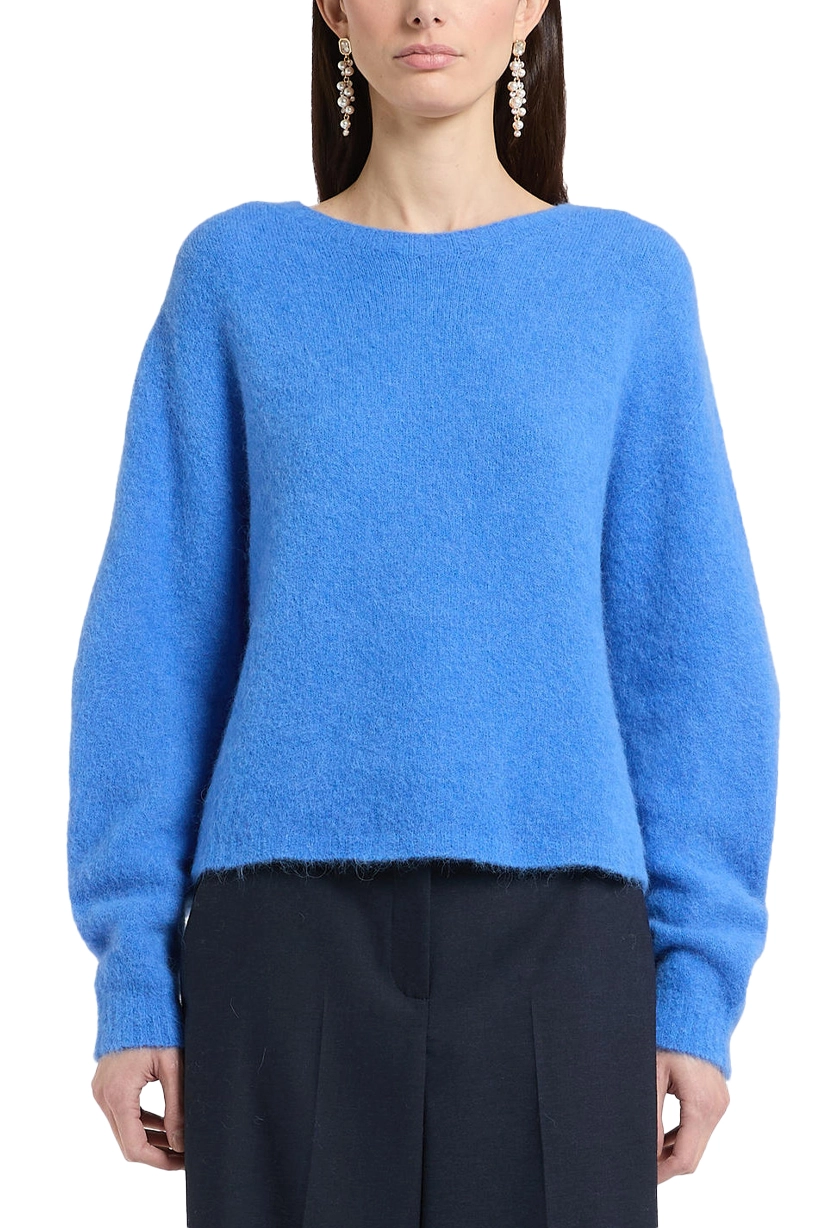 MAGLIA GIROCOLLO N MISTO ALPACA SURI DONNA BLU