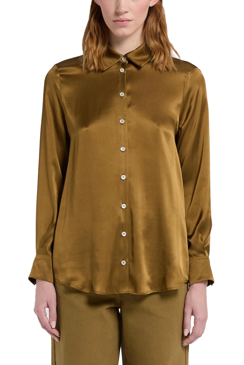 CAMICIA IN RASO DI MISTO SETA DONNA VERDE