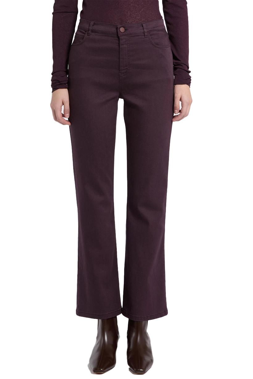 PANTALONI PALAZZO CINQUE TASCHE FLARE IN BULL STRETCH DONNA VIOLA