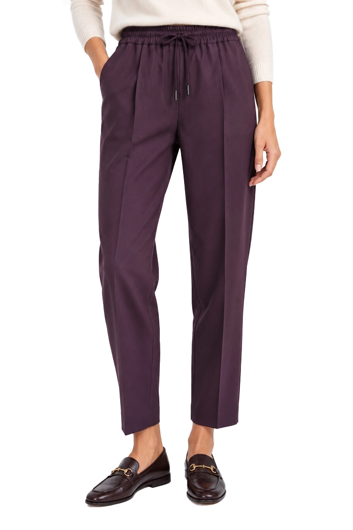 PANTALONI JOGGERS IN TWILL DI MISTO VISCOSA STRETCH DONNA VIOLA