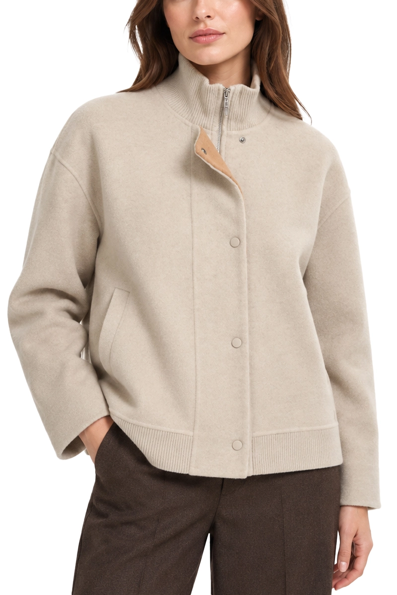 GIACCA BOMBER IN JERSEY MISTO LANA DONNA BEIGE