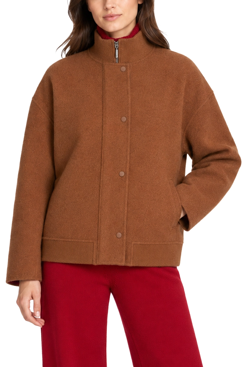 GIACCA BOMBER IN JERSEY MISTO LANA DONNA MARRONE