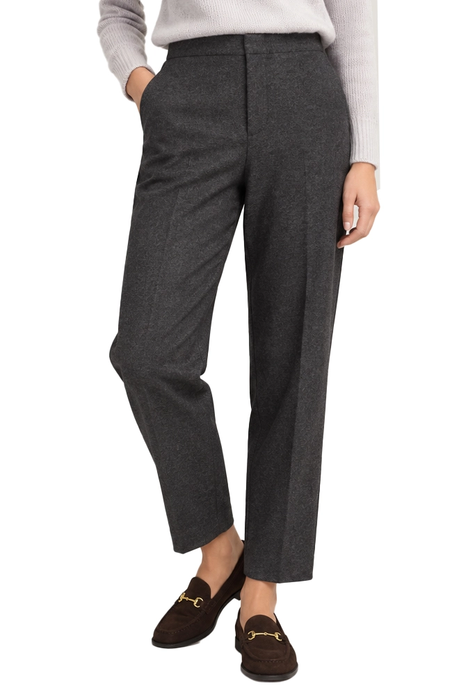 PANTALONI A SIGARETTA IN JACQUARD DI VISCOSA STRETCH DONNA ANTRACITE