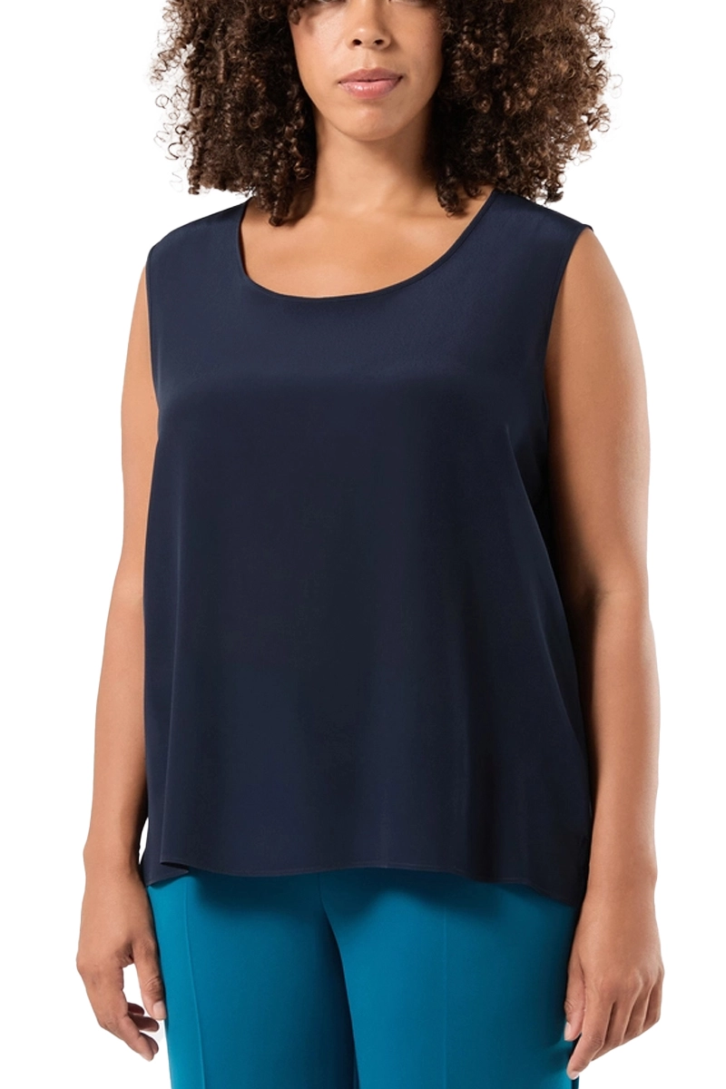 TOP IN CRÊPE DE CHINE DI VISCOSA DONNA BLU