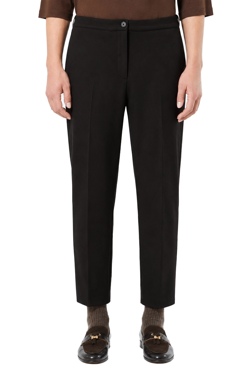 PANTALONI CROPPED IN JERSEY PUNTO STOFFA DONNA NERO