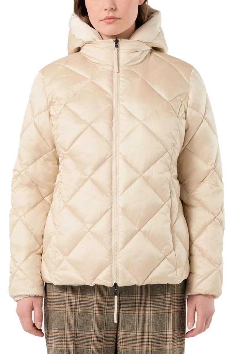 PIUMINO REVERSIBILE CON CAPPUCCIO RIMOVIBILE DONNA BEIGE