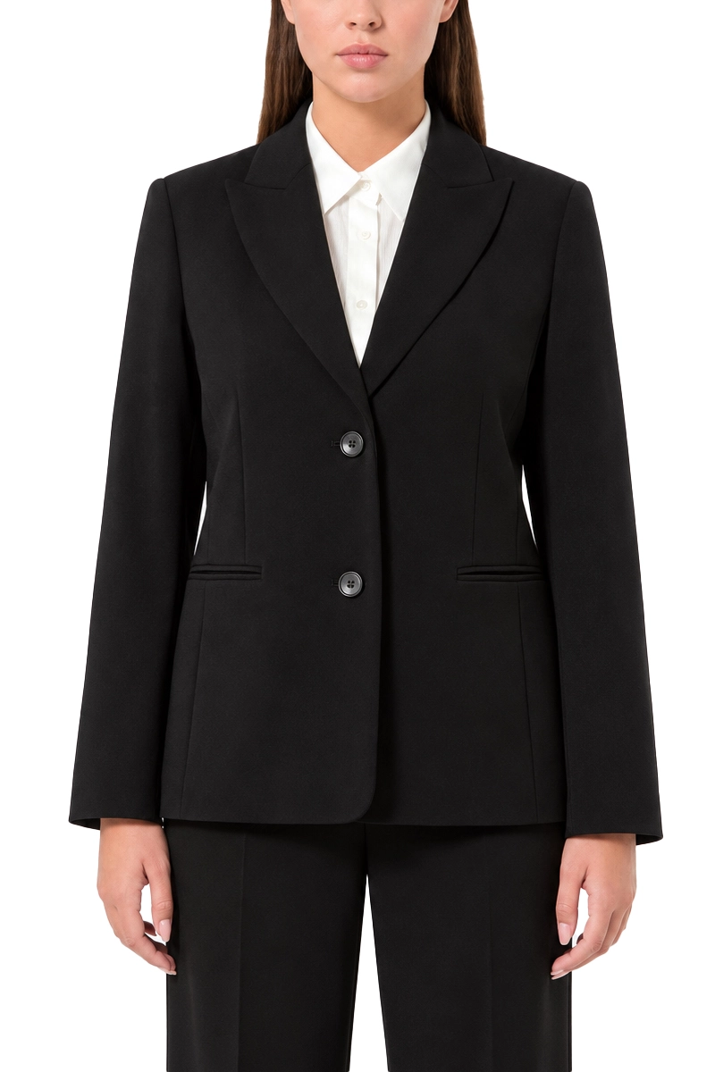 BLAZER IN JERSEY SCUBA CRÊPE STRETCH CON REVERS A LANCIA DONNA NERO