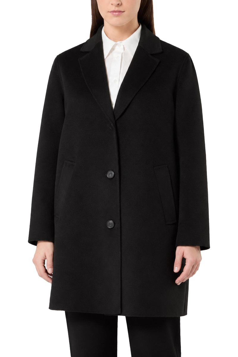 CAPPOTTO CORTO IN PANNO DOUBLE DONNA NERO