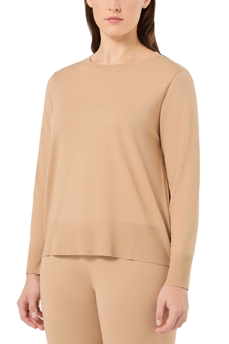 MAGLIA GIROCOLLO MODELLO BOXY IN VISCOSA STRETCH DONNA MARRONE