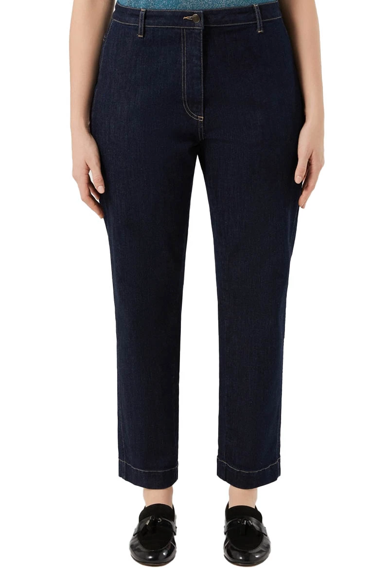JEANS REGULAR DRITTI IN DENIM STRETCH DONNA BLU