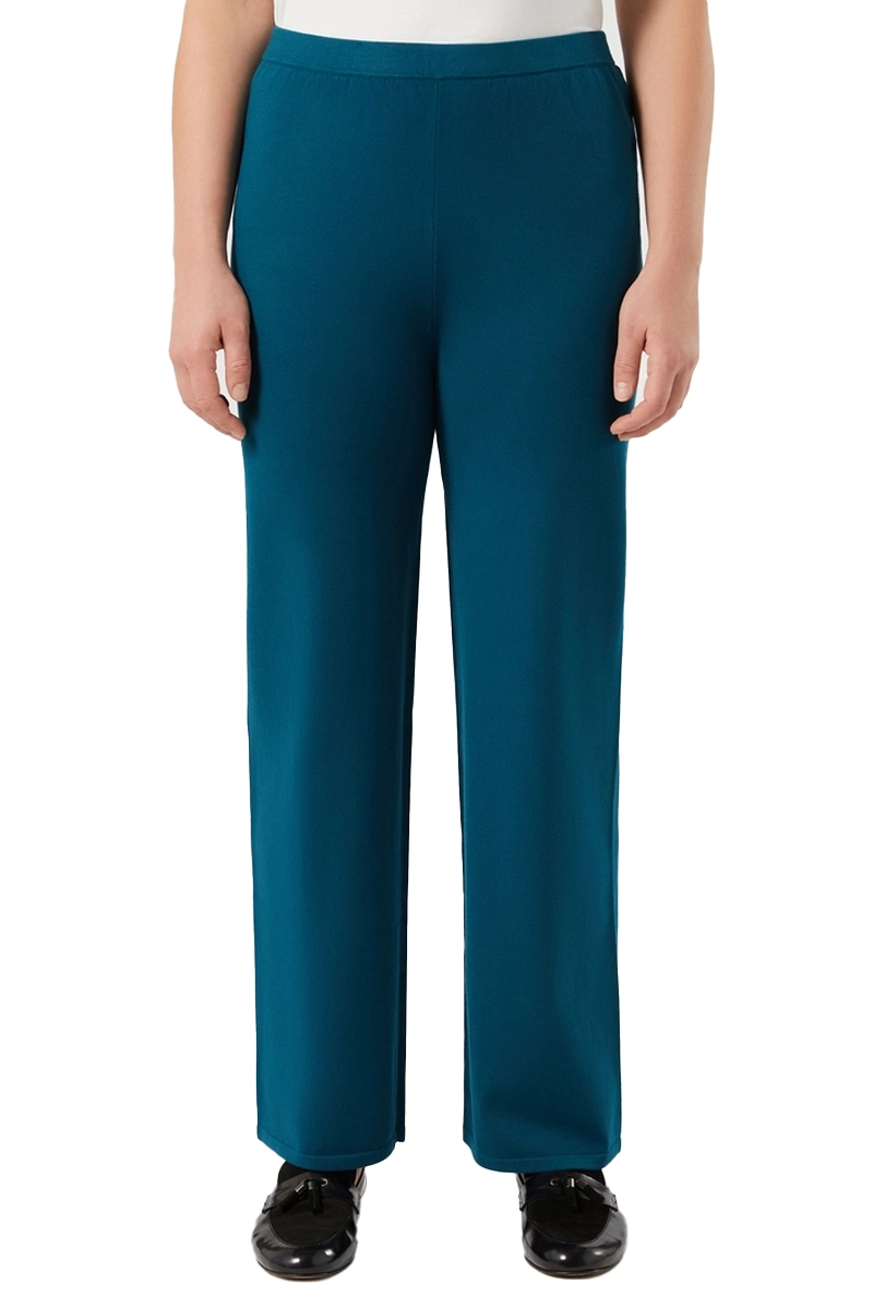 PANTALONI PALAZZO IN VISCOSA STRETCH DONNA BLU