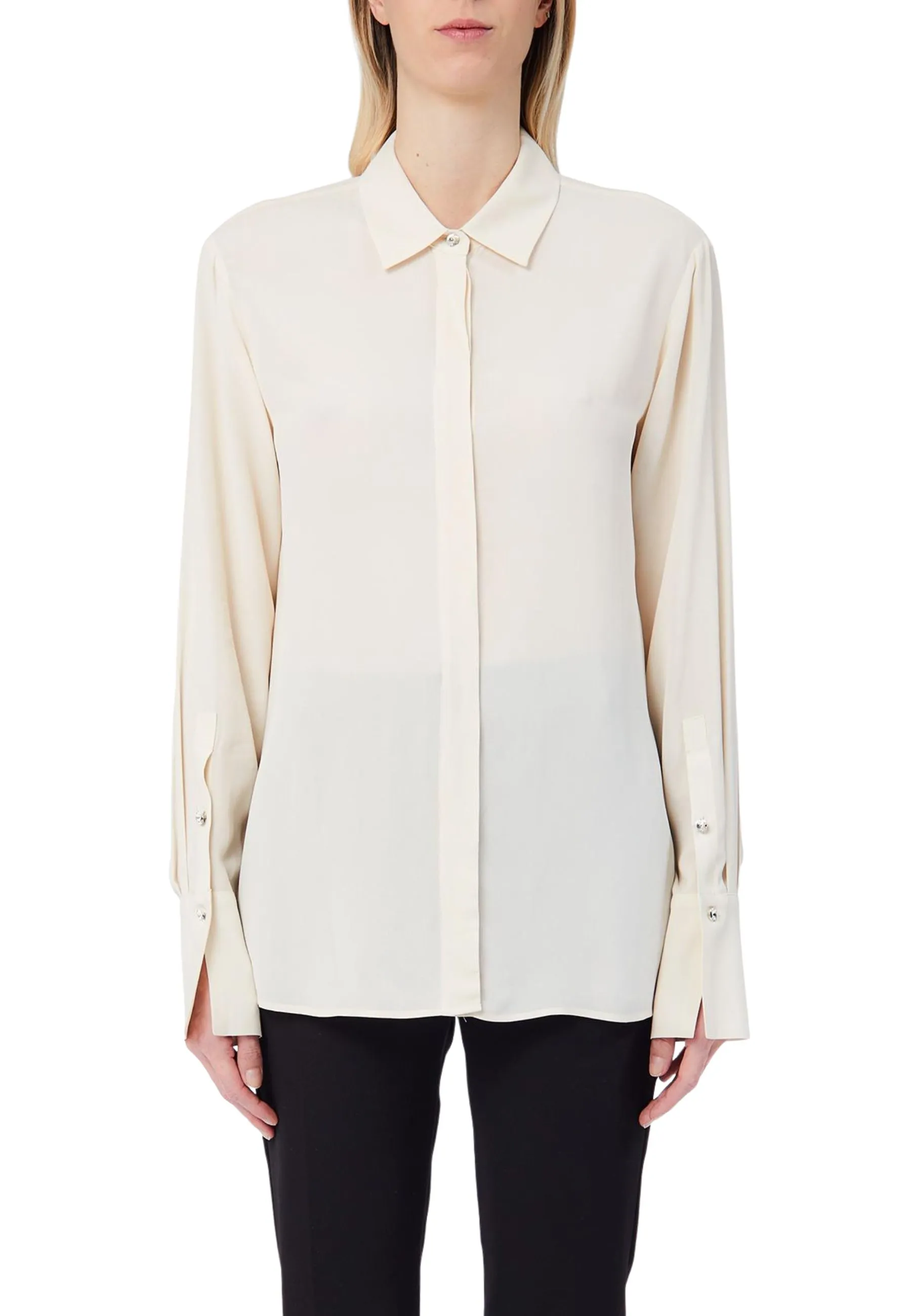 CAMICIA REGULAR CON CANNONCINO NASCOSTO DONNA