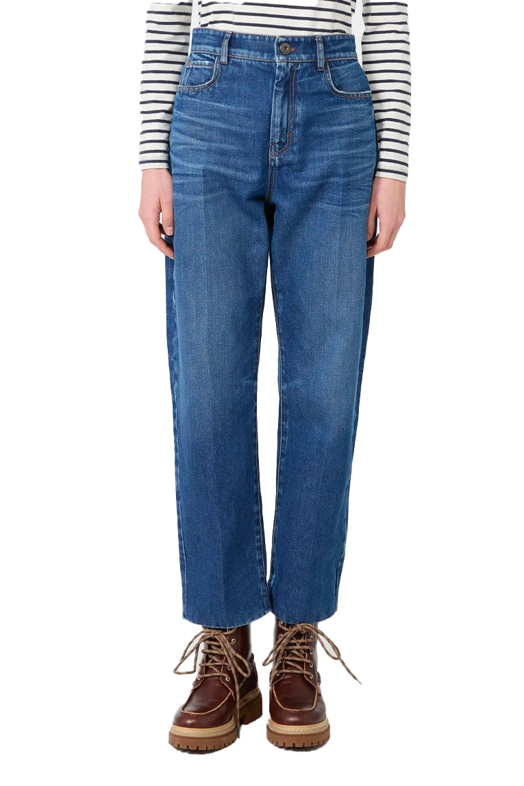 JEANS REGULAR CINQUE TASCHE IN PURO COTONE DONNA BLU