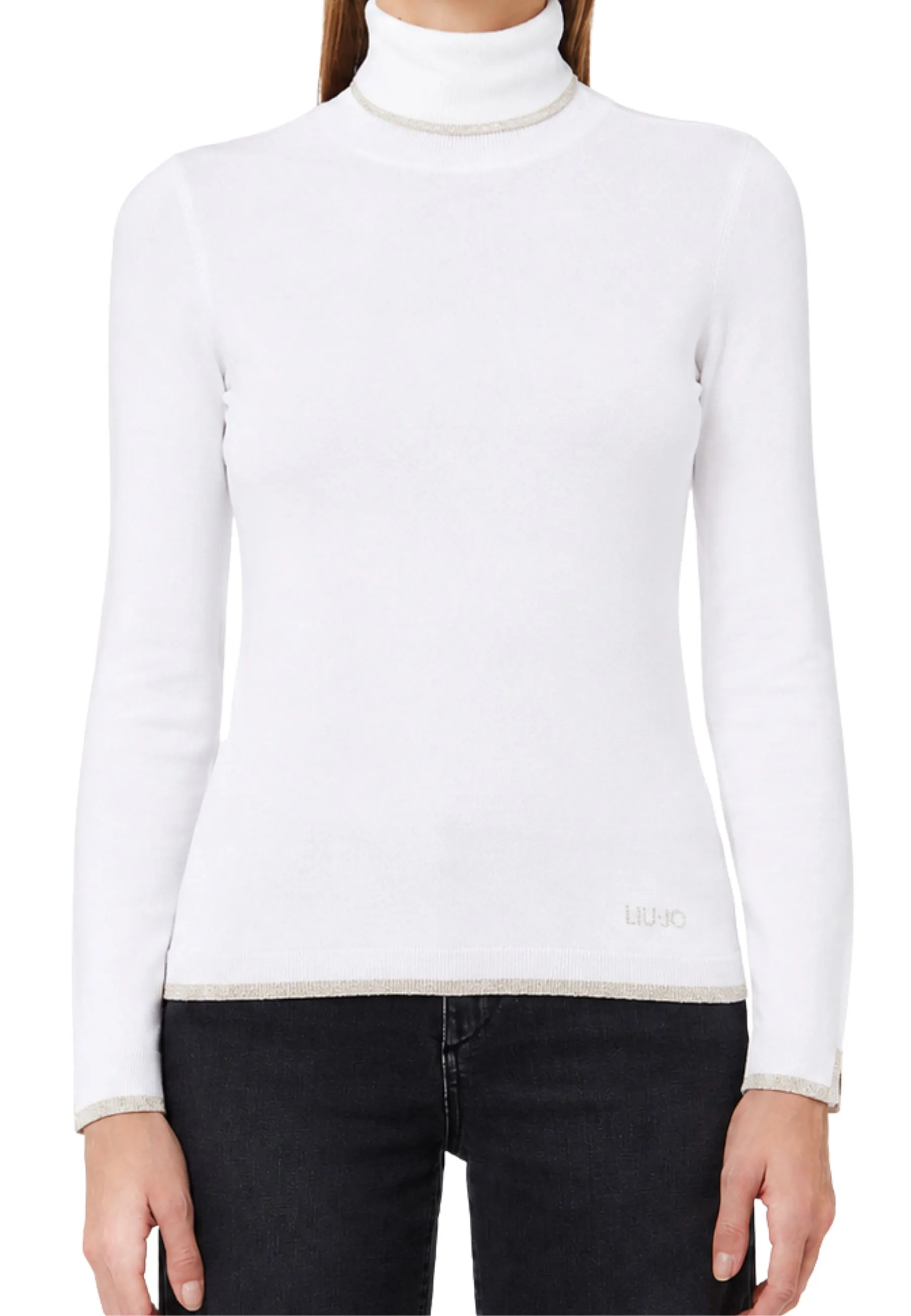 MAGLIA DOLCEVITA IN MISTO VISCOSA DONNA BIANCO