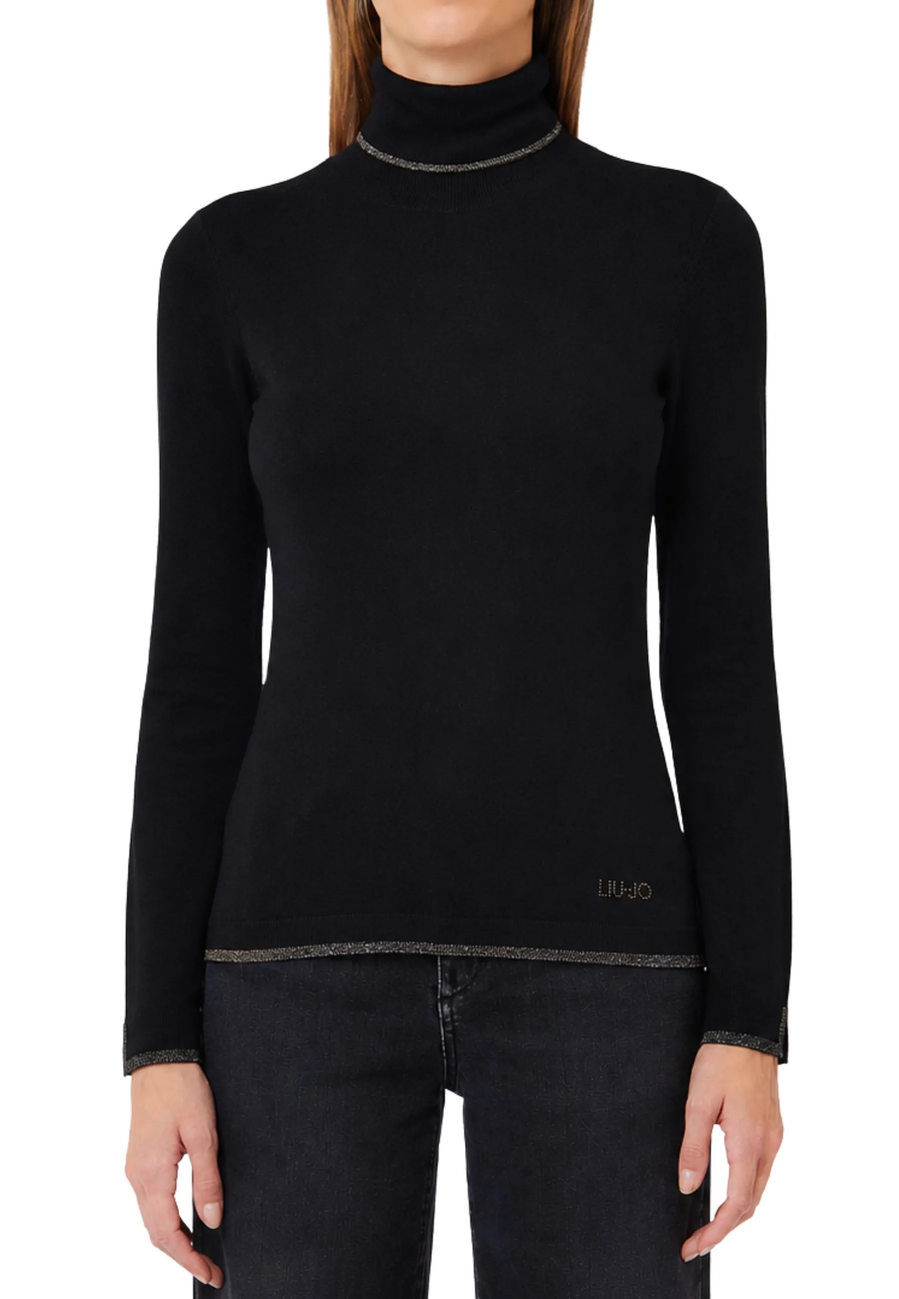 MAGLIA DOLCEVITA IN VISCOSA DONNA NERO