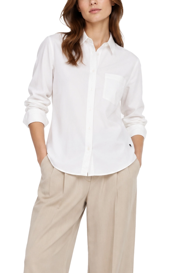 CAMICIA OXFORD CON LOGO RICAMATO DONNA BIANCO
