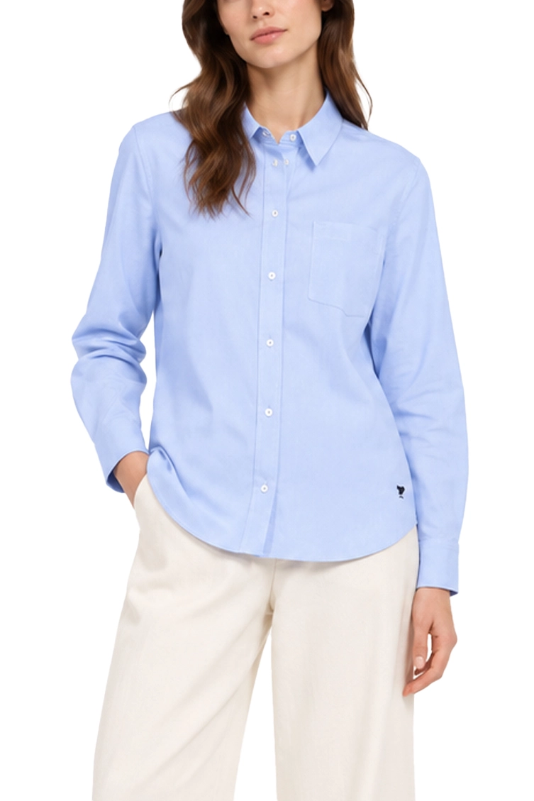 CAMICIA OXFORD CON LOGO RICAMATO DONNA AZZURRO