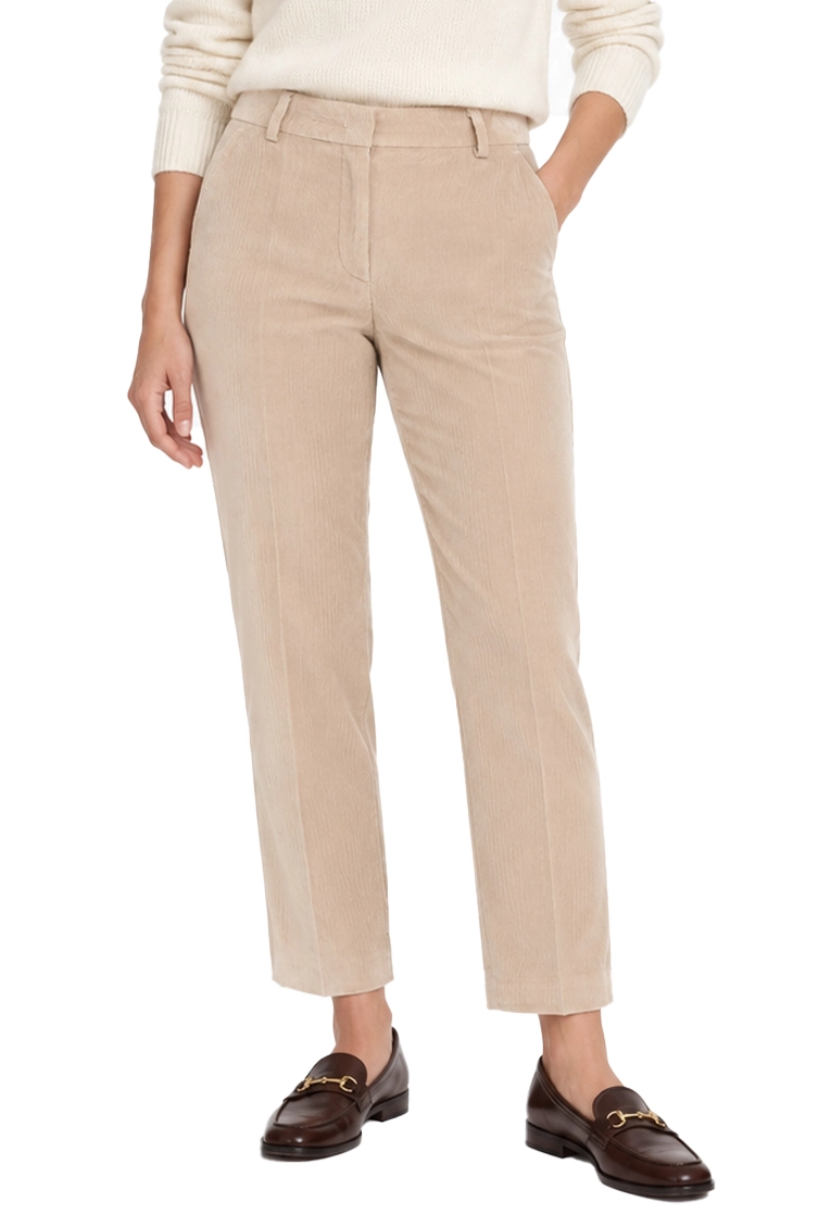 PANTALONI CROPPED IN VELLUTO MILLERIGHE DONNA BEIGE