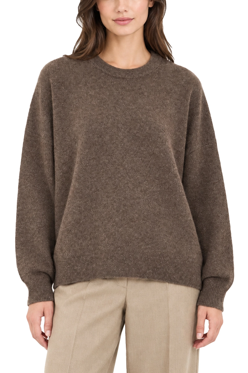 MAGLIA GIROCOLLO IN PURO CASHMERE DONNA MARRONE
