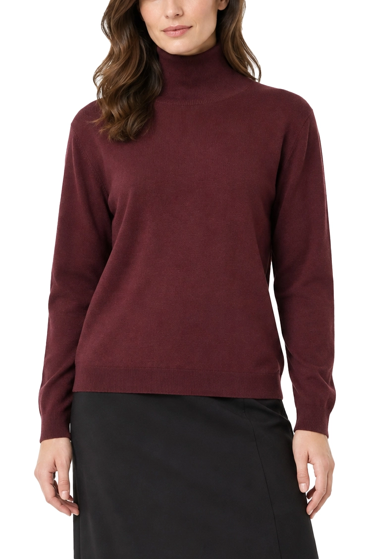 MAGLIA DOLCEVITA IN SETA E LANA DONNA BORDEAUX