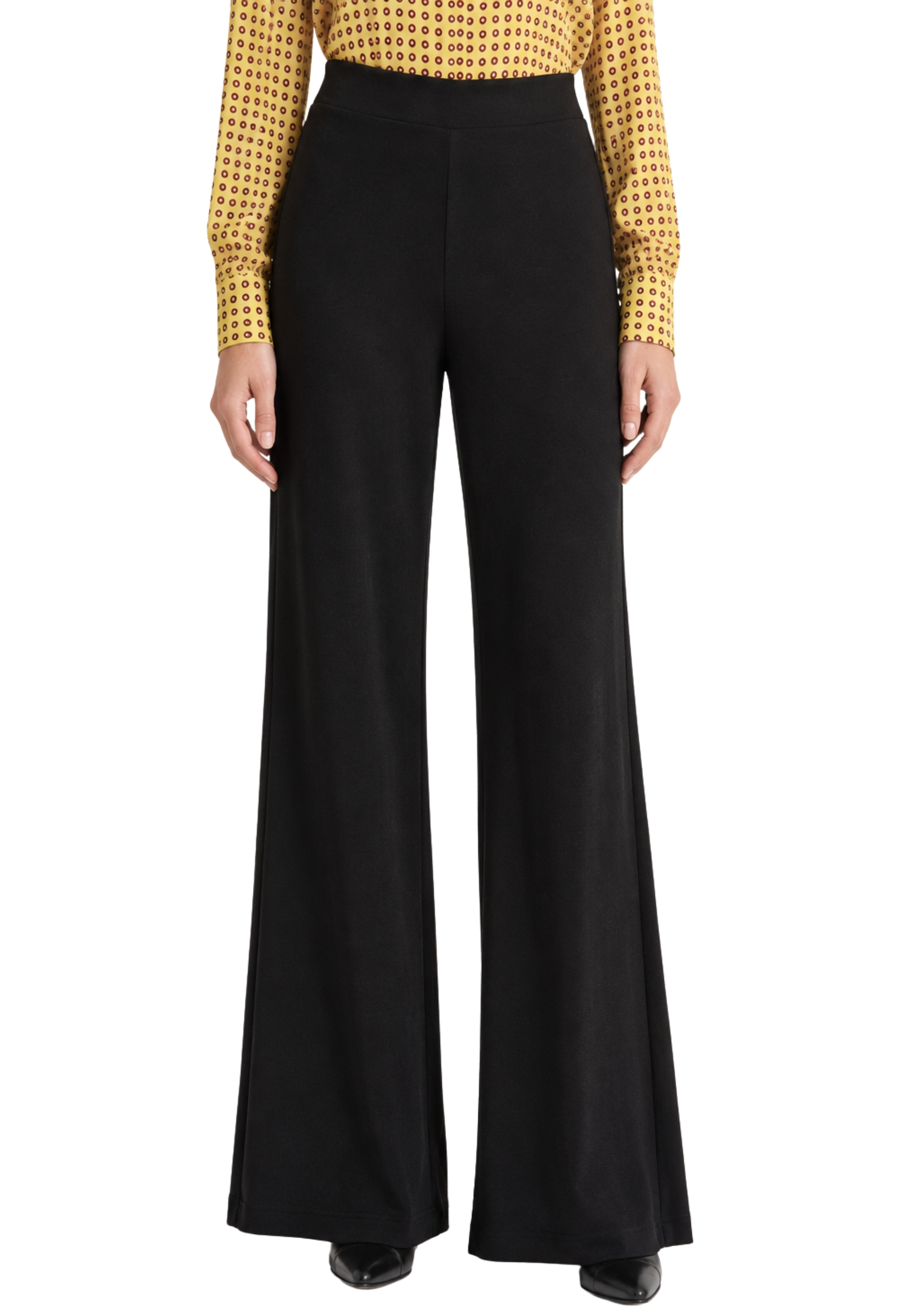 PANTALONI A ZAMPA IN JERSEY TECNICO DONNA NERO