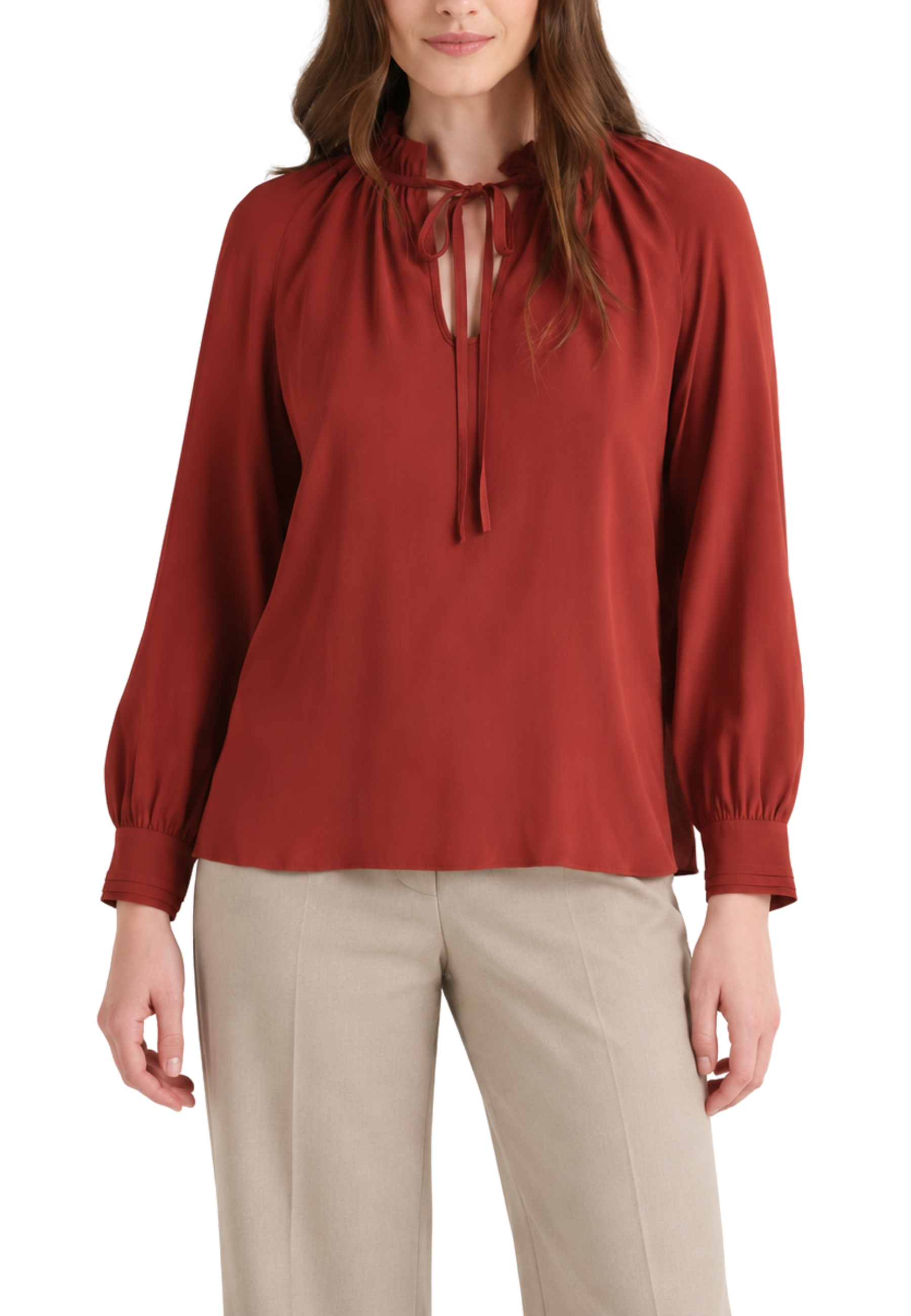 BLUSA IN CREPE CON APERTURA A GOCCIA DONNA BORDEAUX