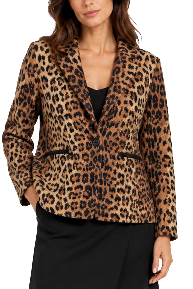 BLAZER IN MAGLIA JACQUARD DONNA MARRONE