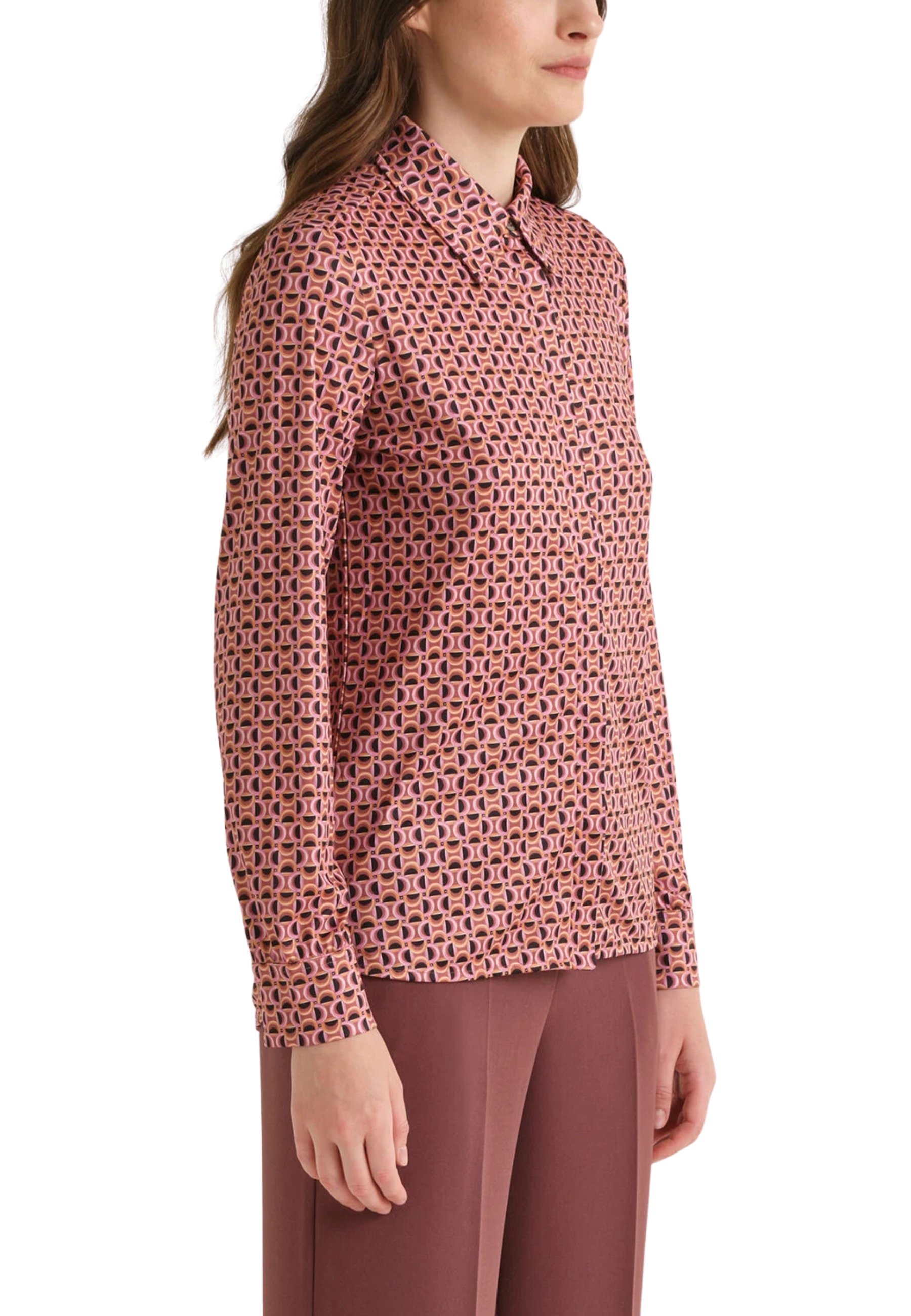 CAMICIA IN JERSEY CON MICRO STAMPA DONNA ROSA