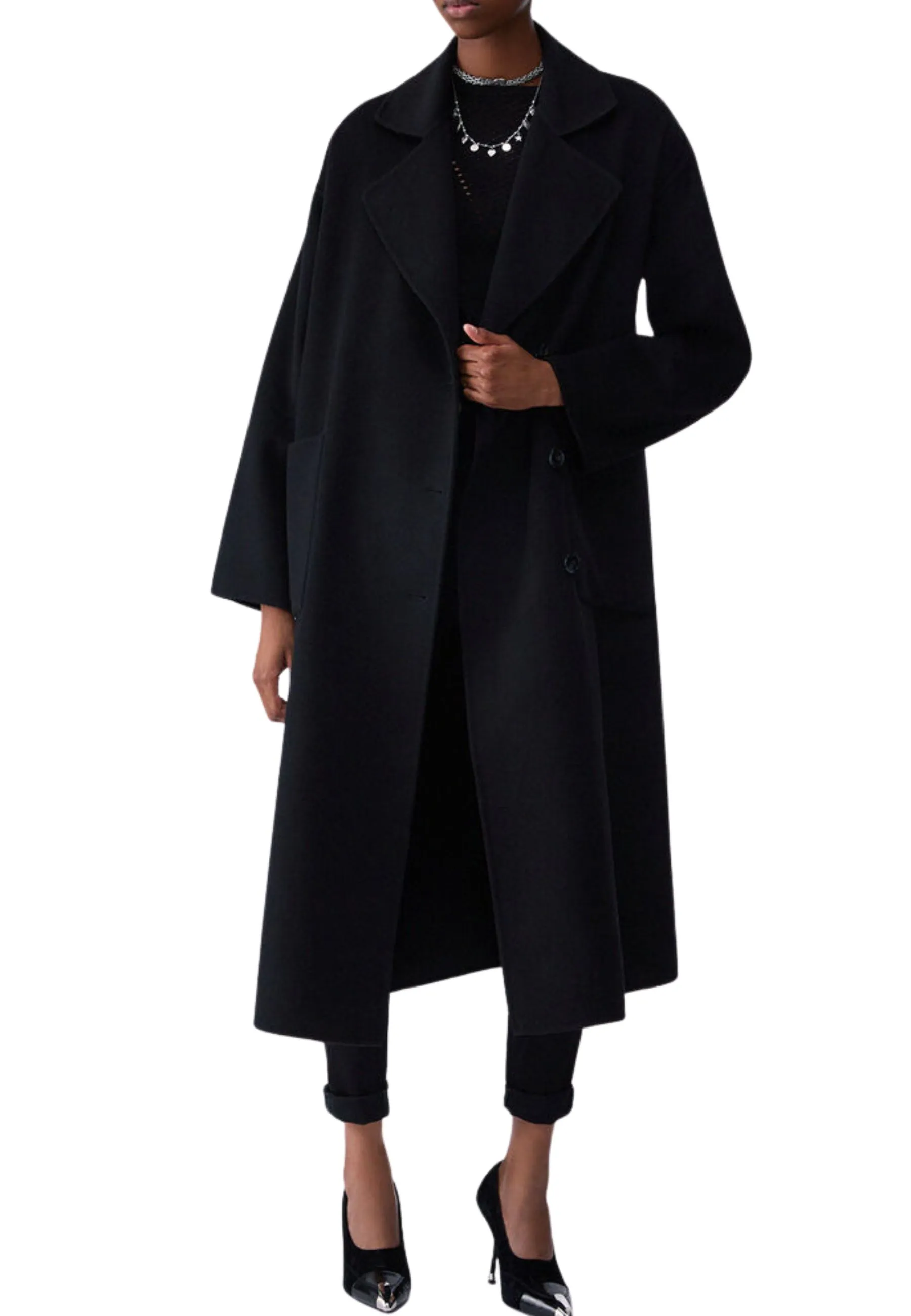 CAPPOTTO LUNGO OVERSIZE DONNA NERO