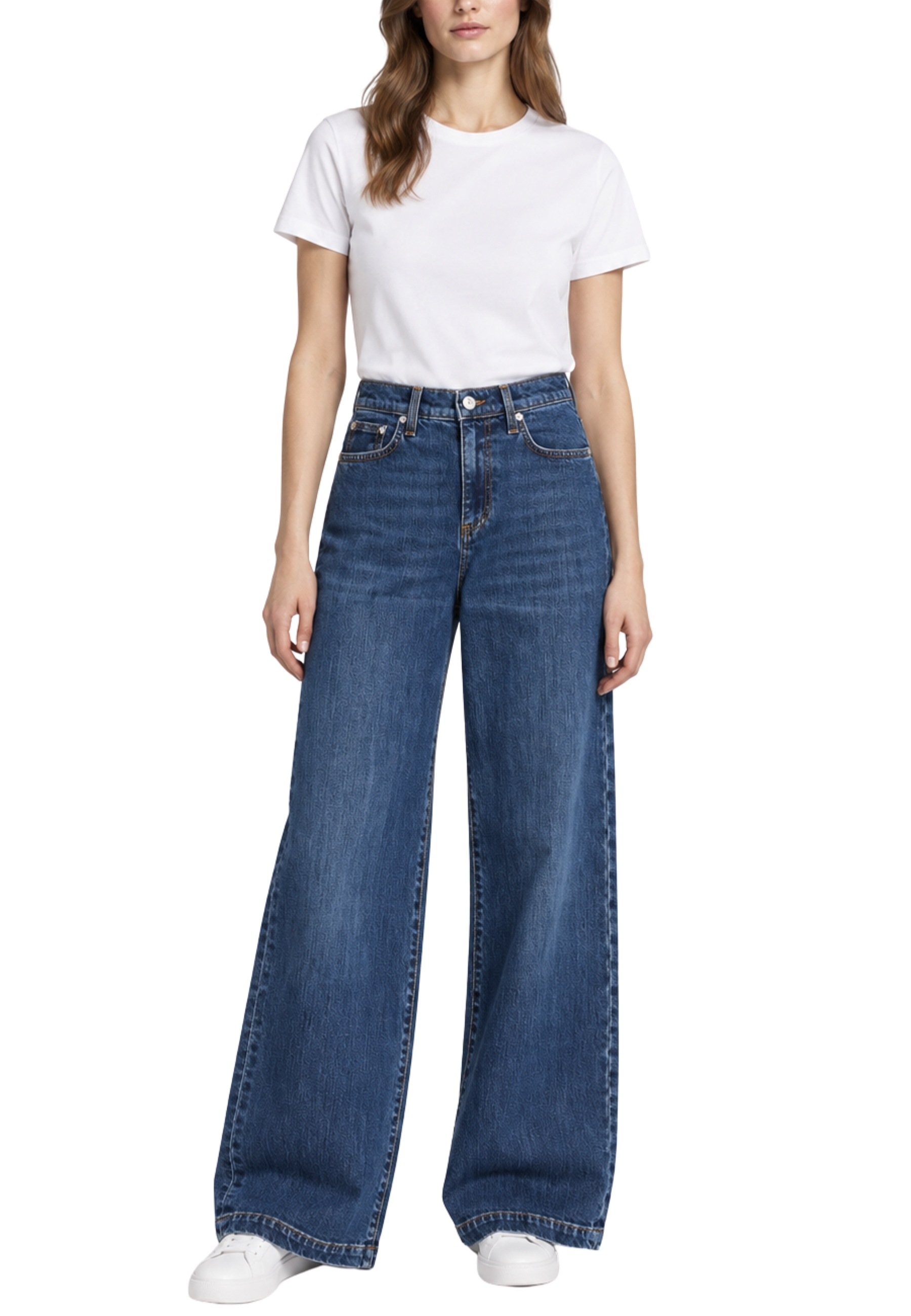 JEANS PALAZZO ELASTICIZZATO DONNA BLU