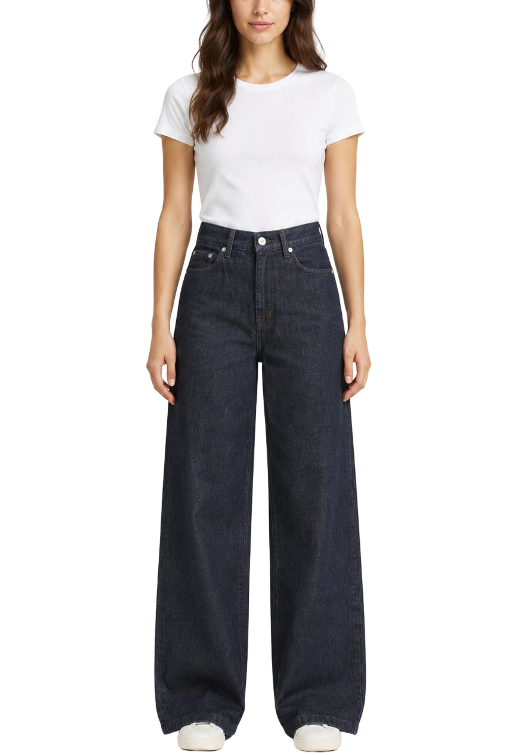 JEANS PALAZZO CINQUE TASCHE DONNA BLU