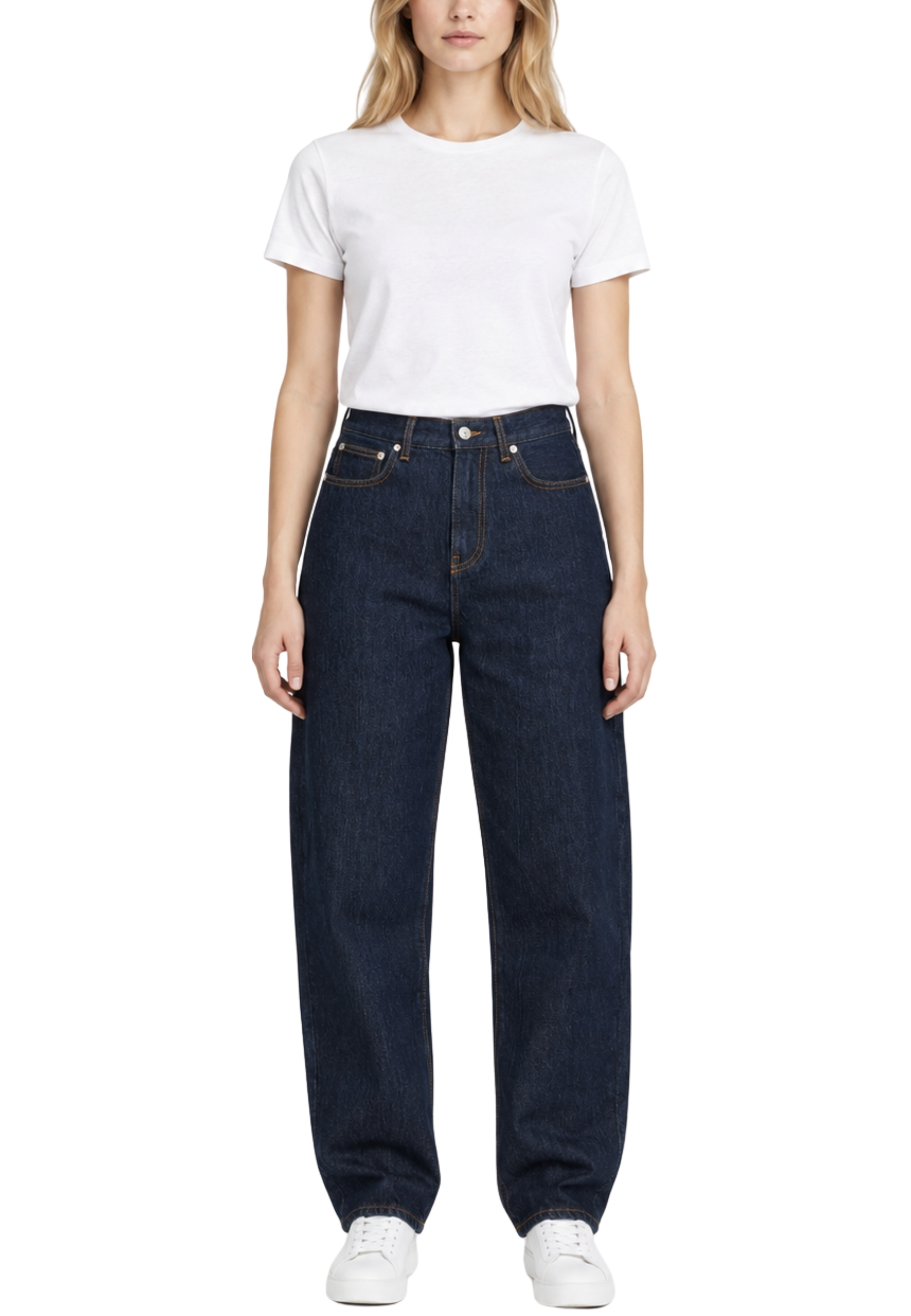 JEANS BOYFRIEND A PALLONCINO IN DENIM DONNA BLU SCURO
