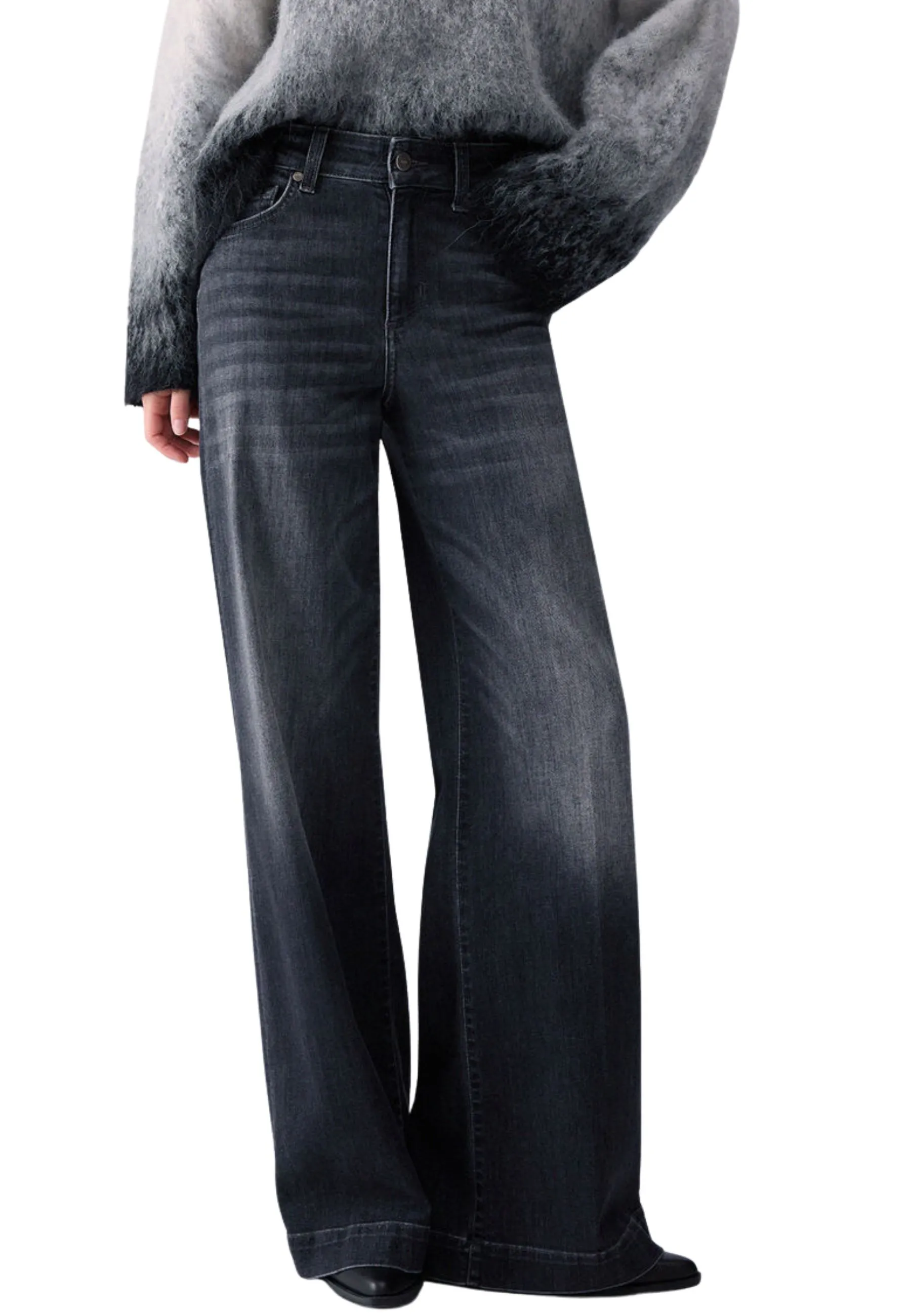 JEANS A ZAMPA DONNA NERO DENIM
