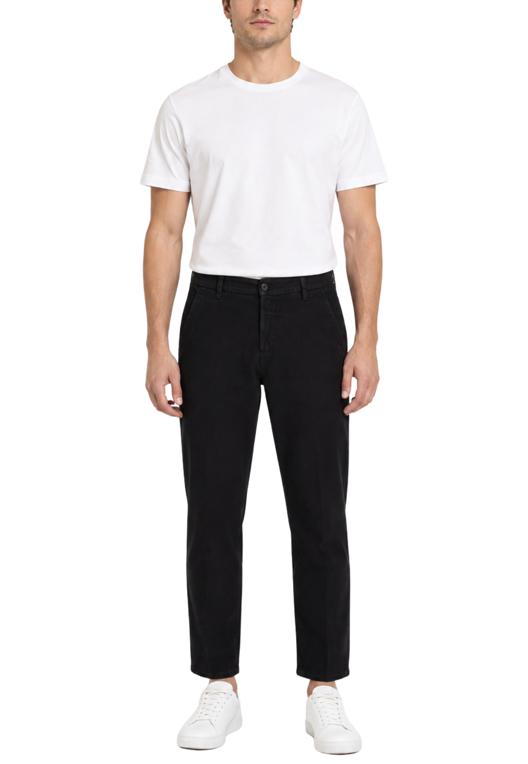 PANTALONI CHINO SLIM FIT IN GABARDINA UOMO NERO